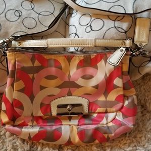 Coach shoulder bag with flap front detail
